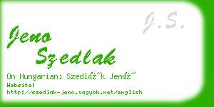 jeno szedlak business card